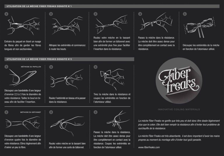 tuto, tutoriel, fiberfreaks, fiber, freaks, image, densité 1, densité, dripper, rebuild, build, monter, mèche, résistance, coil, reconstructible, reconstruire, coton, fibre, cellulose, vapoteur, vapote,