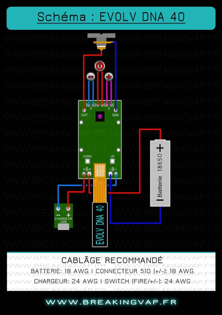 schéma, montage, evolv, chipset, circuit, électronique, box, diy, DNA40, plan, cablage, DNA, DNA 40, 18650, vaporshark, rdna, rdna 40, hana,