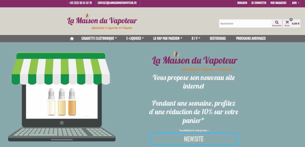 La Maison du Vapoteur,lamaisonduvapoteur,offre,réduction,promotion,10%,code,remise,panier,nouveau,site,en ligne,high end,liquides,USA,haut de gammme,matériel,mods,électronique,mécanique,box,batterie,newsite