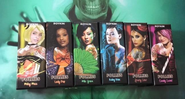 revue, review, test , juice, liquide, e-liquide, gamme, française, français, follies, roykin, baby blue, mlle green, candy sweet, milky miss, lady pop, fruity star,