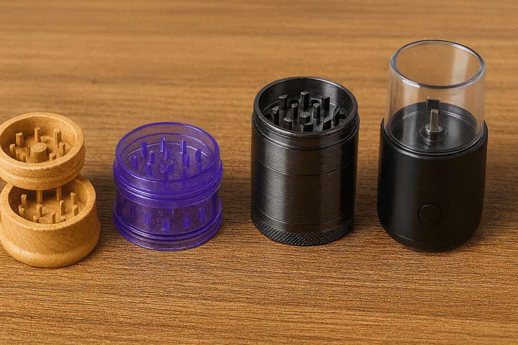 grinder cbd bois plastique acier et electrique